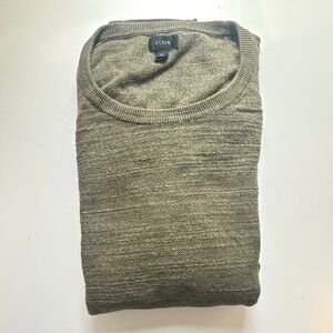J. Crew Mens XL Olive Green Cotton Long Sleeve‎ Crew Neck Sweater Outdoors